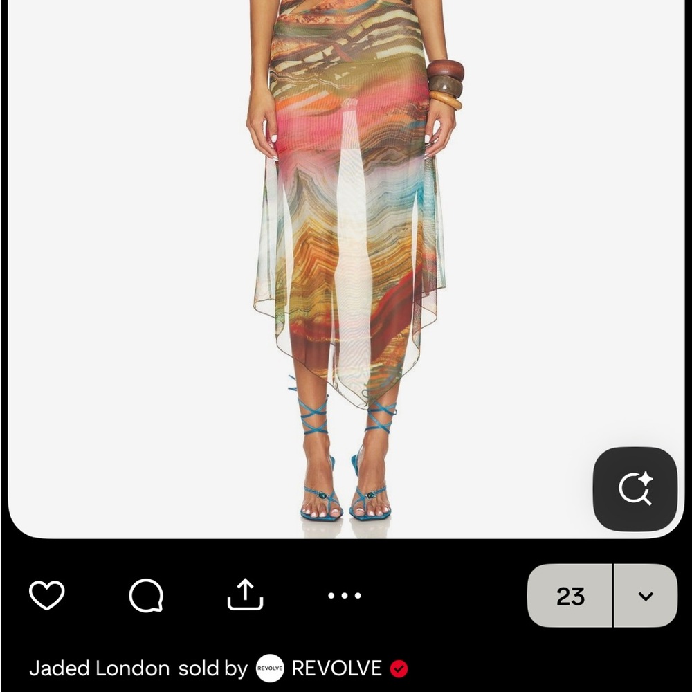 Jaded London Colorful Sheer Midi Dress